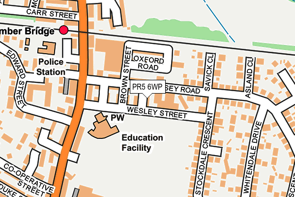 PR5 6WP map - OS OpenMap – Local (Ordnance Survey)