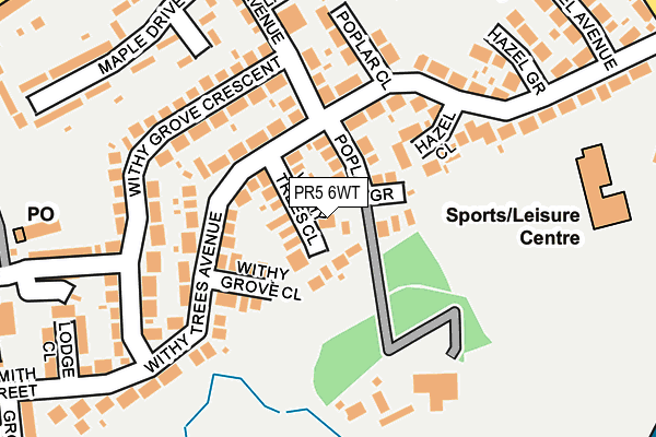 PR5 6WT map - OS OpenMap – Local (Ordnance Survey)