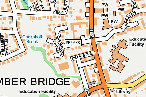 PR5 6XB map - OS OpenMap – Local (Ordnance Survey)