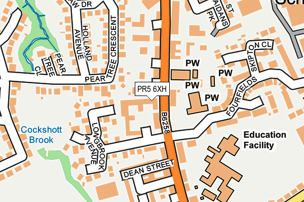PR5 6XH map - OS OpenMap – Local (Ordnance Survey)