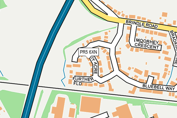 PR5 6XN map - OS OpenMap – Local (Ordnance Survey)