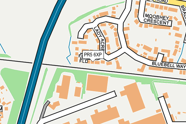 PR5 6XP map - OS OpenMap – Local (Ordnance Survey)