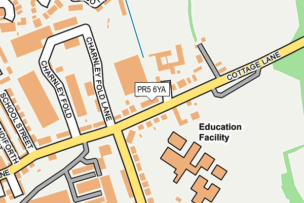 PR5 6YA map - OS OpenMap – Local (Ordnance Survey)