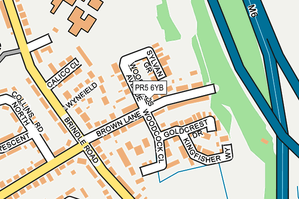 PR5 6YB map - OS OpenMap – Local (Ordnance Survey)