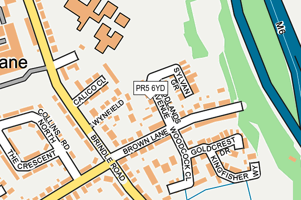 PR5 6YD map - OS OpenMap – Local (Ordnance Survey)
