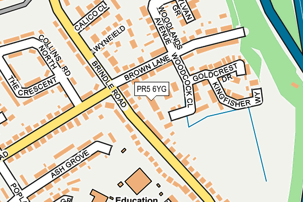 PR5 6YG map - OS OpenMap – Local (Ordnance Survey)