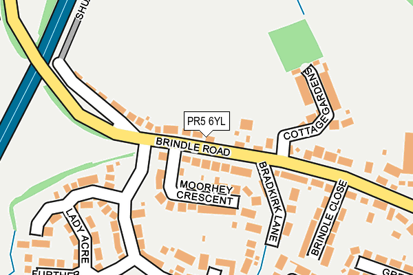 PR5 6YL map - OS OpenMap – Local (Ordnance Survey)