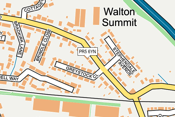 PR5 6YN map - OS OpenMap – Local (Ordnance Survey)