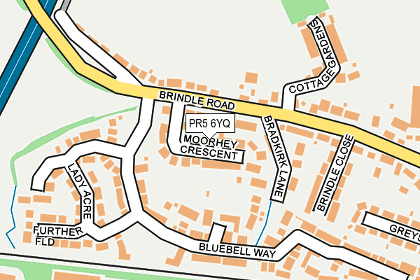 PR5 6YQ map - OS OpenMap – Local (Ordnance Survey)