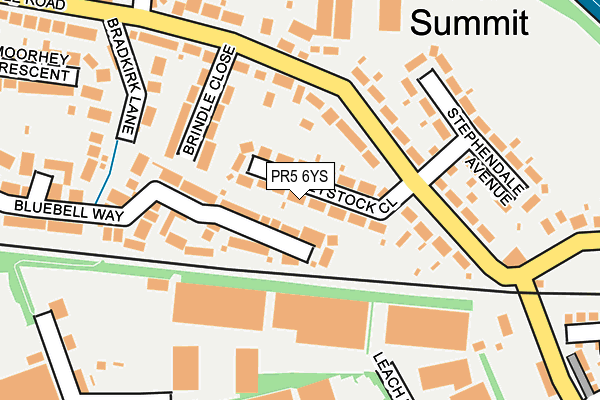 PR5 6YS map - OS OpenMap – Local (Ordnance Survey)