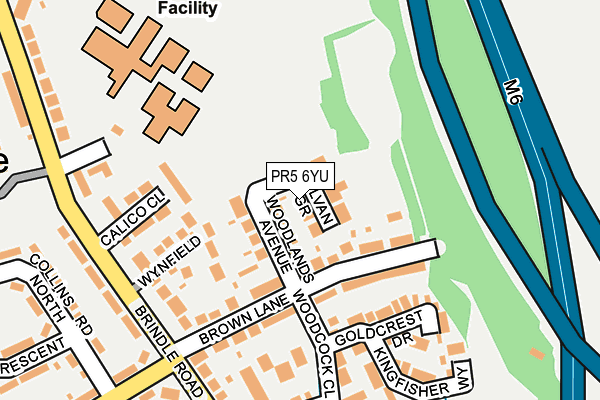 PR5 6YU map - OS OpenMap – Local (Ordnance Survey)
