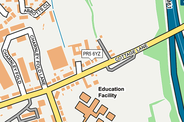 PR5 6YZ map - OS OpenMap – Local (Ordnance Survey)