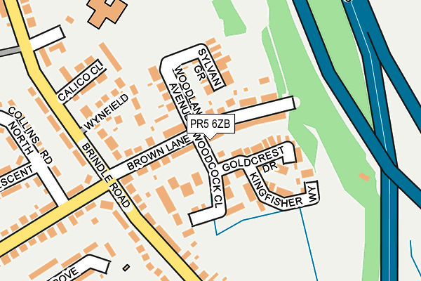 PR5 6ZB map - OS OpenMap – Local (Ordnance Survey)