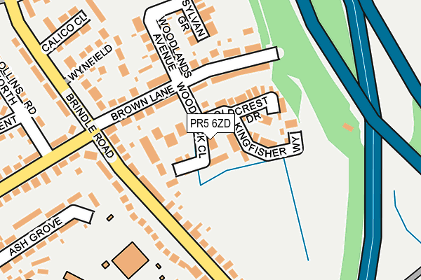 PR5 6ZD map - OS OpenMap – Local (Ordnance Survey)