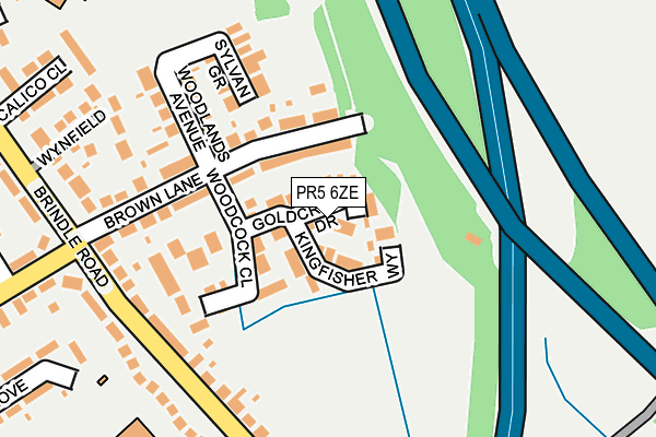 PR5 6ZE map - OS OpenMap – Local (Ordnance Survey)