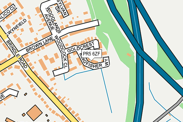 PR5 6ZF map - OS OpenMap – Local (Ordnance Survey)