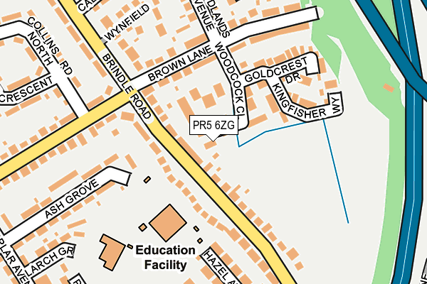 PR5 6ZG map - OS OpenMap – Local (Ordnance Survey)