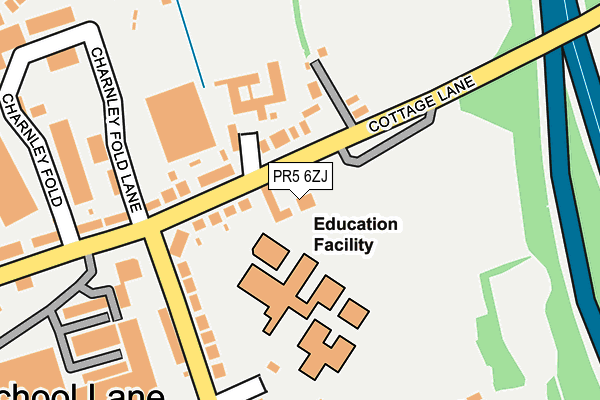 PR5 6ZJ map - OS OpenMap – Local (Ordnance Survey)
