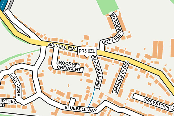 PR5 6ZL map - OS OpenMap – Local (Ordnance Survey)