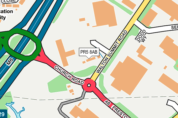 PR5 8AB map - OS OpenMap – Local (Ordnance Survey)