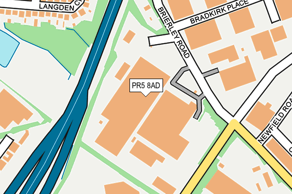 PR5 8AD map - OS OpenMap – Local (Ordnance Survey)