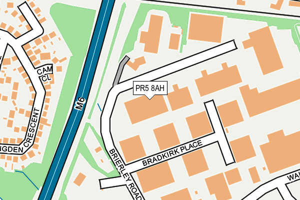 PR5 8AH map - OS OpenMap – Local (Ordnance Survey)