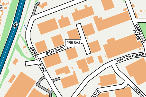 PR5 8AJ map - OS OpenMap – Local (Ordnance Survey)