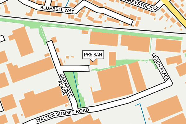 PR5 8AN map - OS OpenMap – Local (Ordnance Survey)