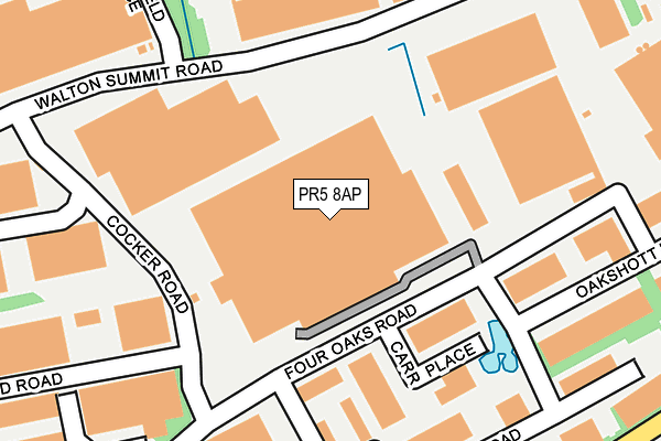 PR5 8AP map - OS OpenMap – Local (Ordnance Survey)