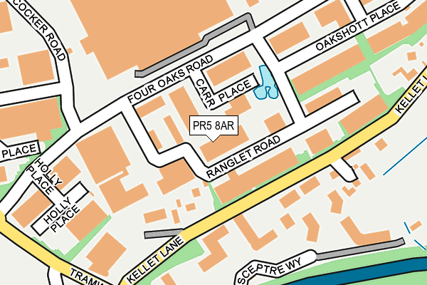 PR5 8AR map - OS OpenMap – Local (Ordnance Survey)