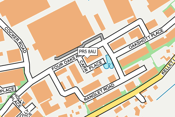 PR5 8AU map - OS OpenMap – Local (Ordnance Survey)