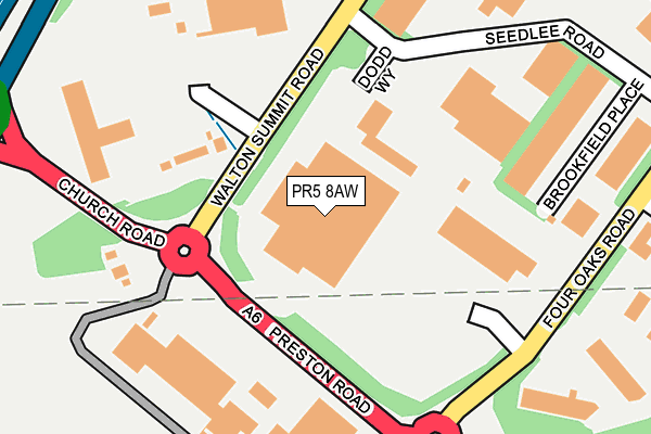 PR5 8AW map - OS OpenMap – Local (Ordnance Survey)