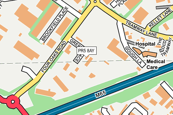 PR5 8AY map - OS OpenMap – Local (Ordnance Survey)