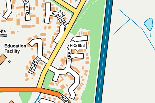 PR5 8BS map - OS OpenMap – Local (Ordnance Survey)