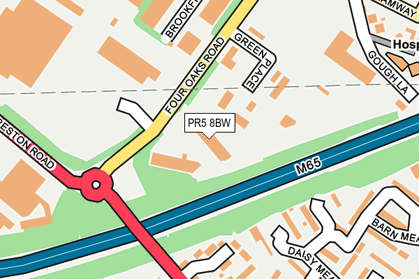 PR5 8BW map - OS OpenMap – Local (Ordnance Survey)