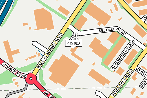 PR5 8BX map - OS OpenMap – Local (Ordnance Survey)