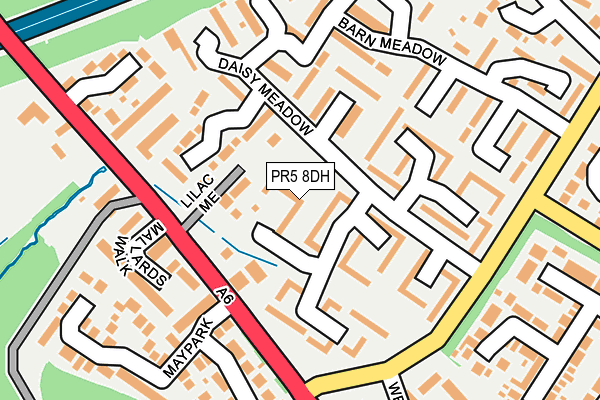 PR5 8DH map - OS OpenMap – Local (Ordnance Survey)