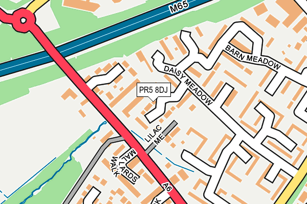 PR5 8DJ map - OS OpenMap – Local (Ordnance Survey)