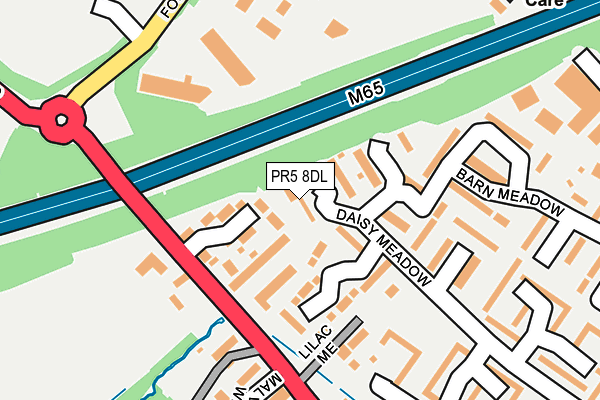 PR5 8DL map - OS OpenMap – Local (Ordnance Survey)
