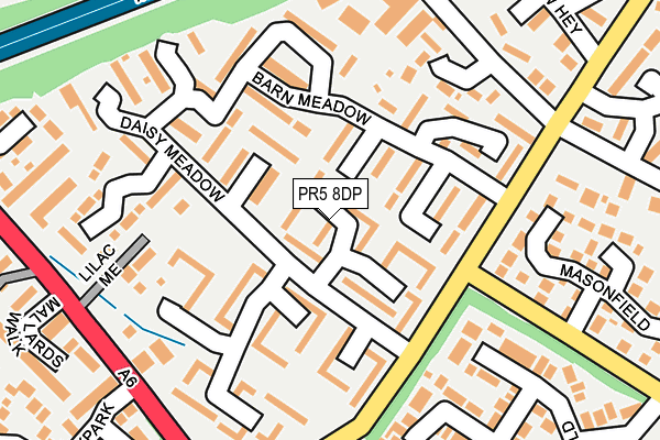 PR5 8DP map - OS OpenMap – Local (Ordnance Survey)