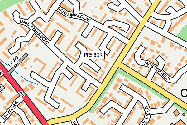 PR5 8DR map - OS OpenMap – Local (Ordnance Survey)