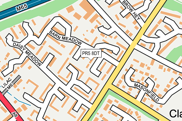PR5 8DT map - OS OpenMap – Local (Ordnance Survey)
