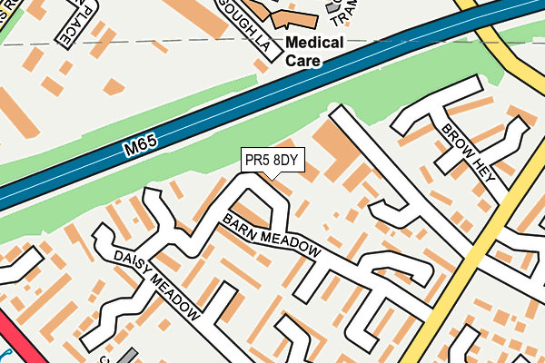 PR5 8DY map - OS OpenMap – Local (Ordnance Survey)