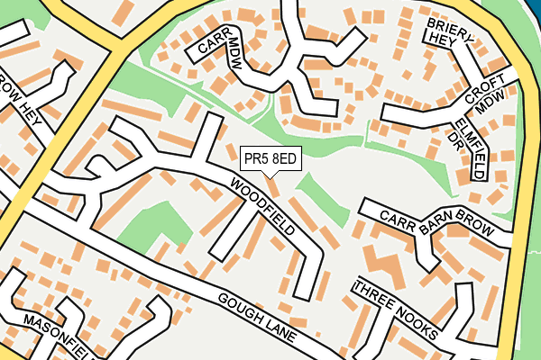 PR5 8ED map - OS OpenMap – Local (Ordnance Survey)