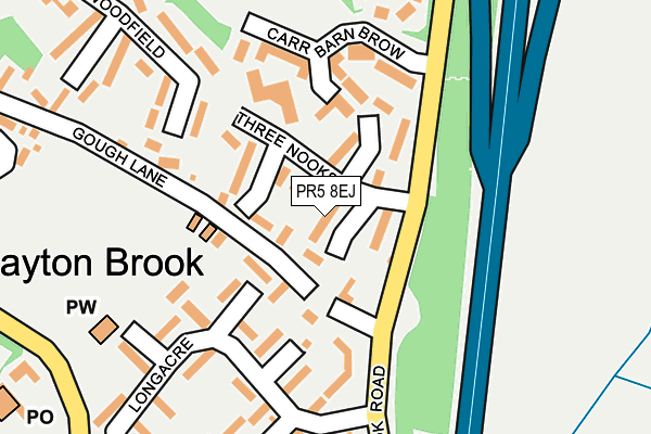 PR5 8EJ map - OS OpenMap – Local (Ordnance Survey)