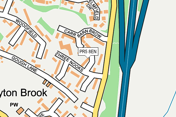 PR5 8EN map - OS OpenMap – Local (Ordnance Survey)