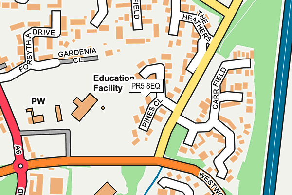 PR5 8EQ map - OS OpenMap – Local (Ordnance Survey)