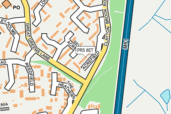 PR5 8ET map - OS OpenMap – Local (Ordnance Survey)