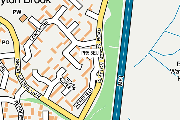 PR5 8EU map - OS OpenMap – Local (Ordnance Survey)