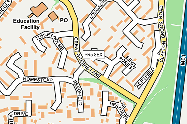 PR5 8EX map - OS OpenMap – Local (Ordnance Survey)
